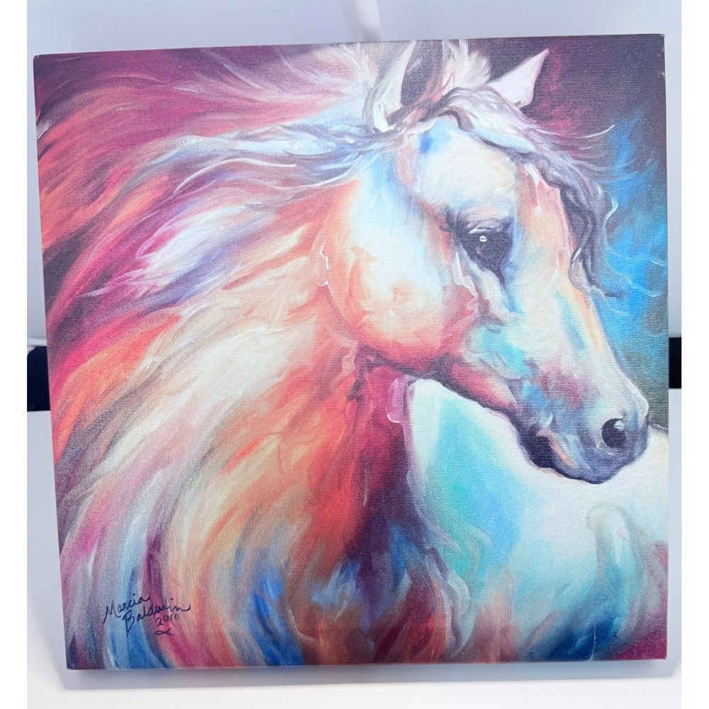 Marcia Baldwin Horse Art Print Signed 2010 Canvas Equestrian Wall Decor 12x12